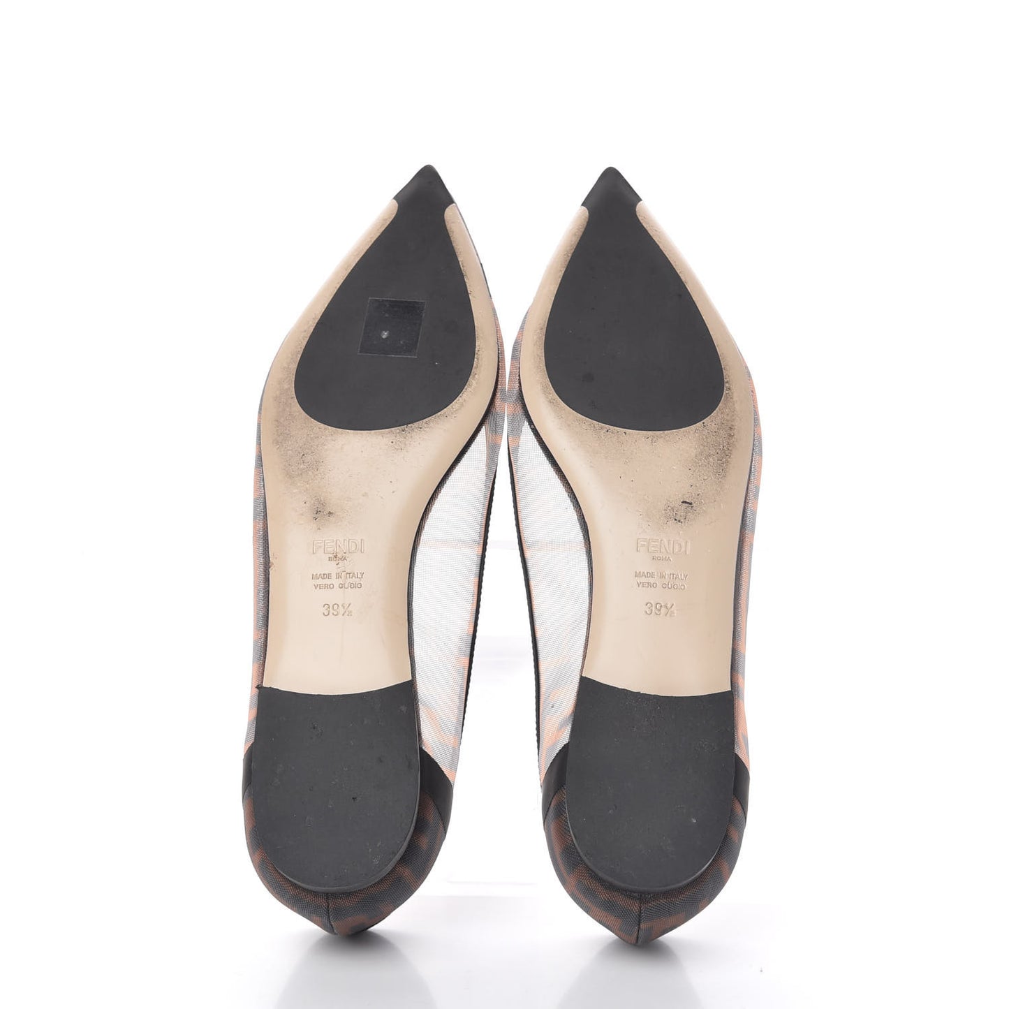 Mesh FF Skimmer Ballerina Flats 39.5 Tobacco Moro Black
