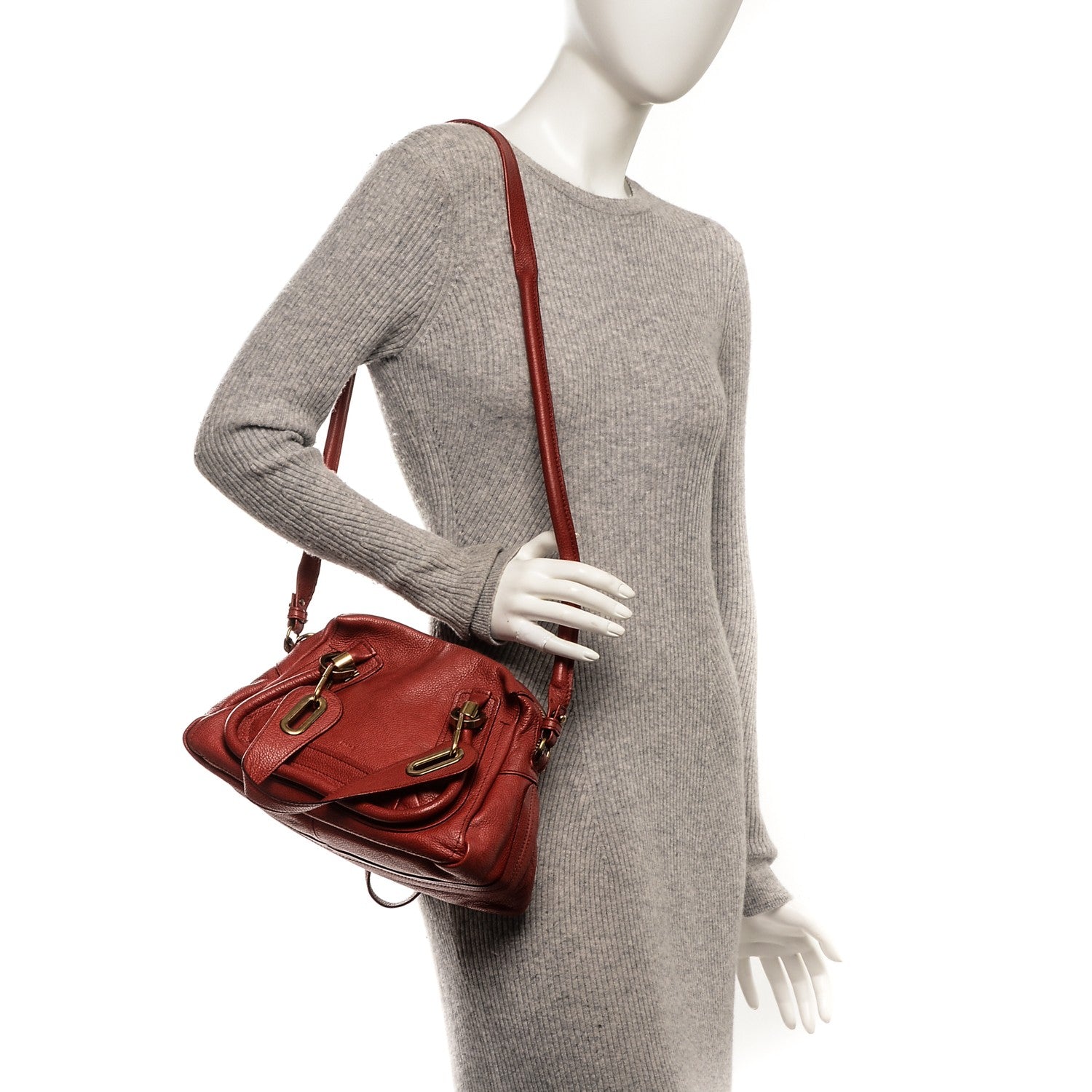 Chloe Calfskin Small Paraty Red Berry 2 of 7