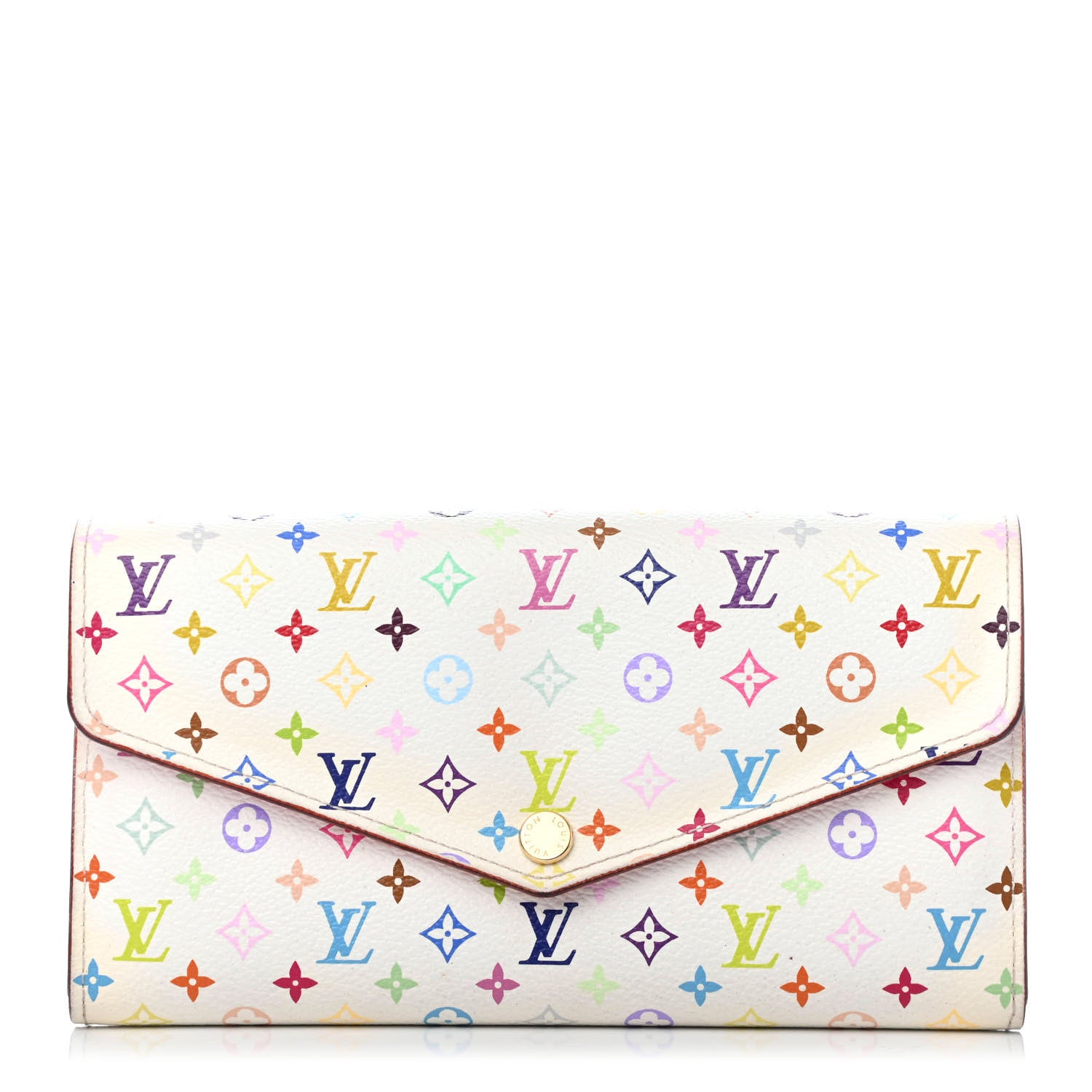 Louis Vuitton Monogram Multicolor Sarah Wallet NM White Litchi 1 of 4