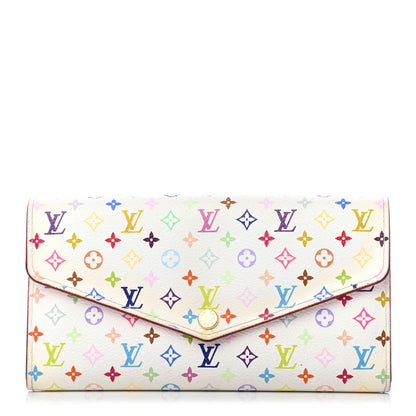 Louis Vuitton Monogram Multicolor Sarah Wallet NM White Litchi 1 of 4
