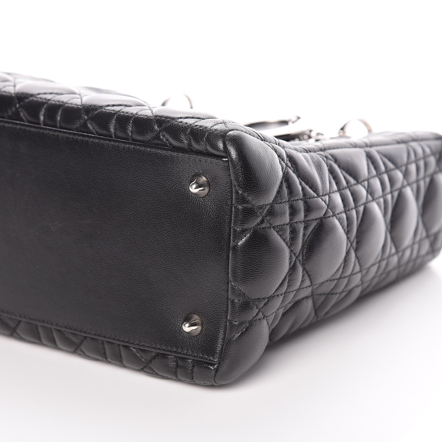 Christian Dior Lambskin Cannage Medium Lady Dior Black 12 of 12