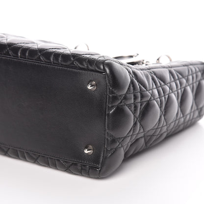 Christian Dior Lambskin Cannage Medium Lady Dior Black 12 of 12