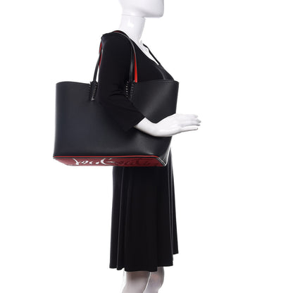 Christian Louboutin Calfskin Spikes East West Cabata Tote Black 2 of 12