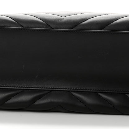 Saint Laurent Smooth Calfskin Matelasse Chevron Large Monogram Shopping Bag Black 14 of 16