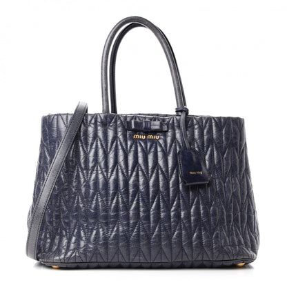 Miu Miu Nappa Matelasse Bow Tote Bleuette 1 of 10