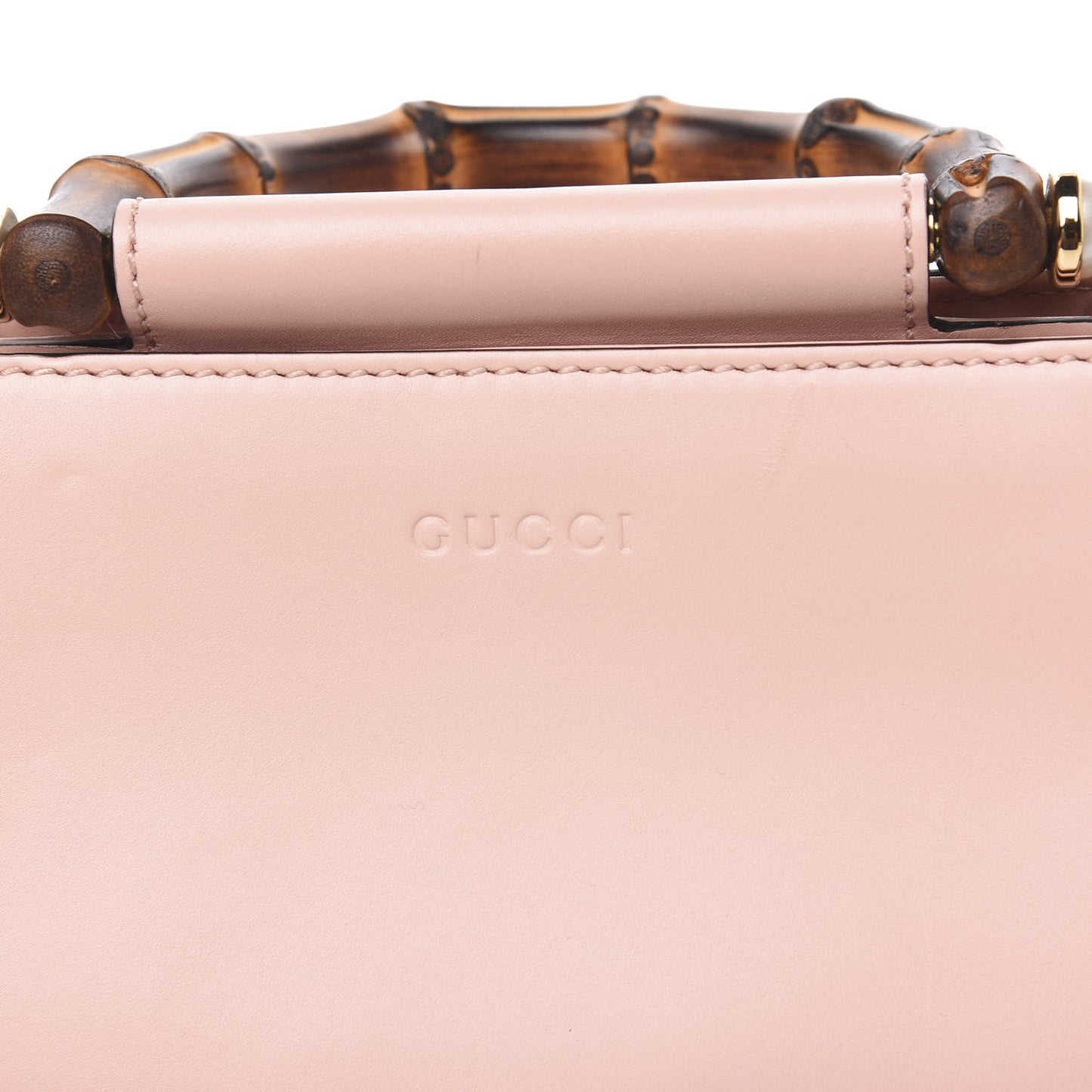 Nappa Bamboo Web Mini Nymphaea Top Handle Bag Perfect Pink Mystic White
