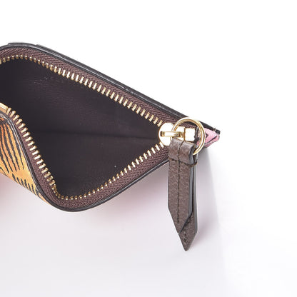 Gucci GG Supreme Monogram Bengal Coin Case Card Holder Beige Crop Pink New Acero 5 of 7