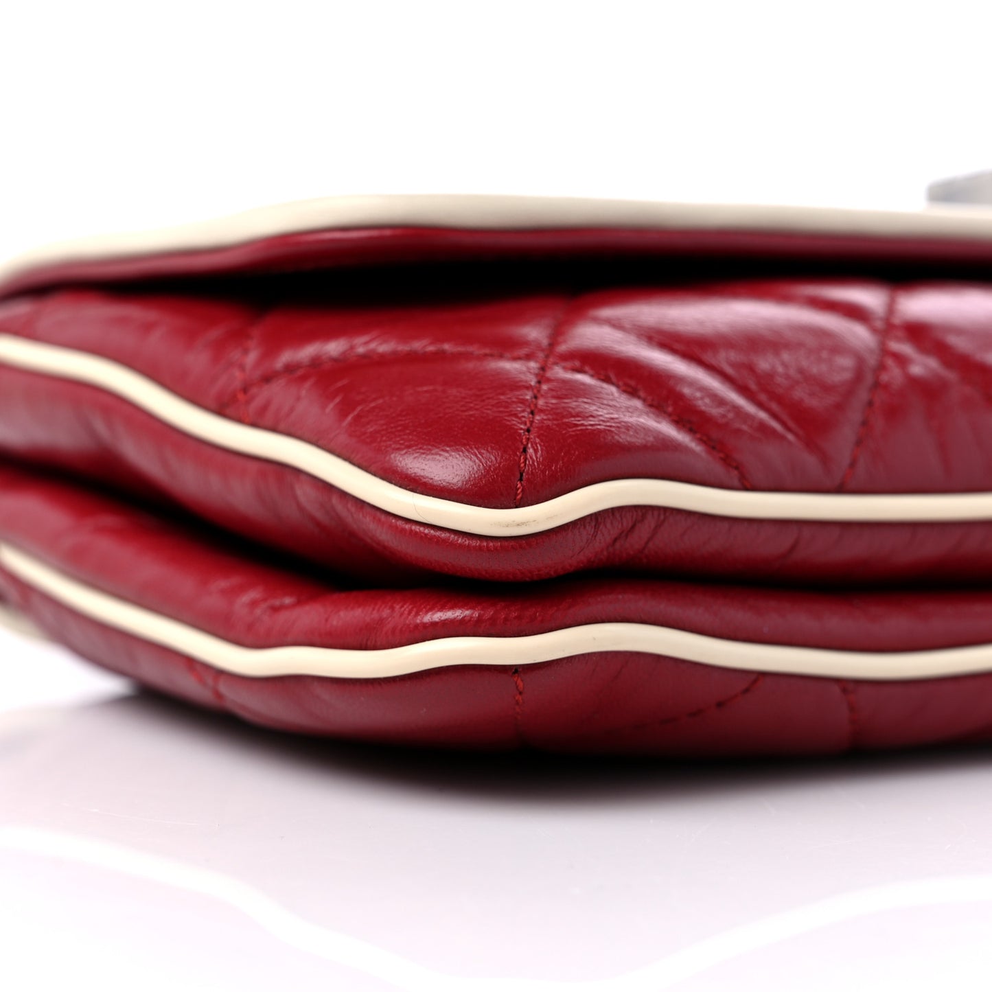 Lambskin Quilted East West Flap Red