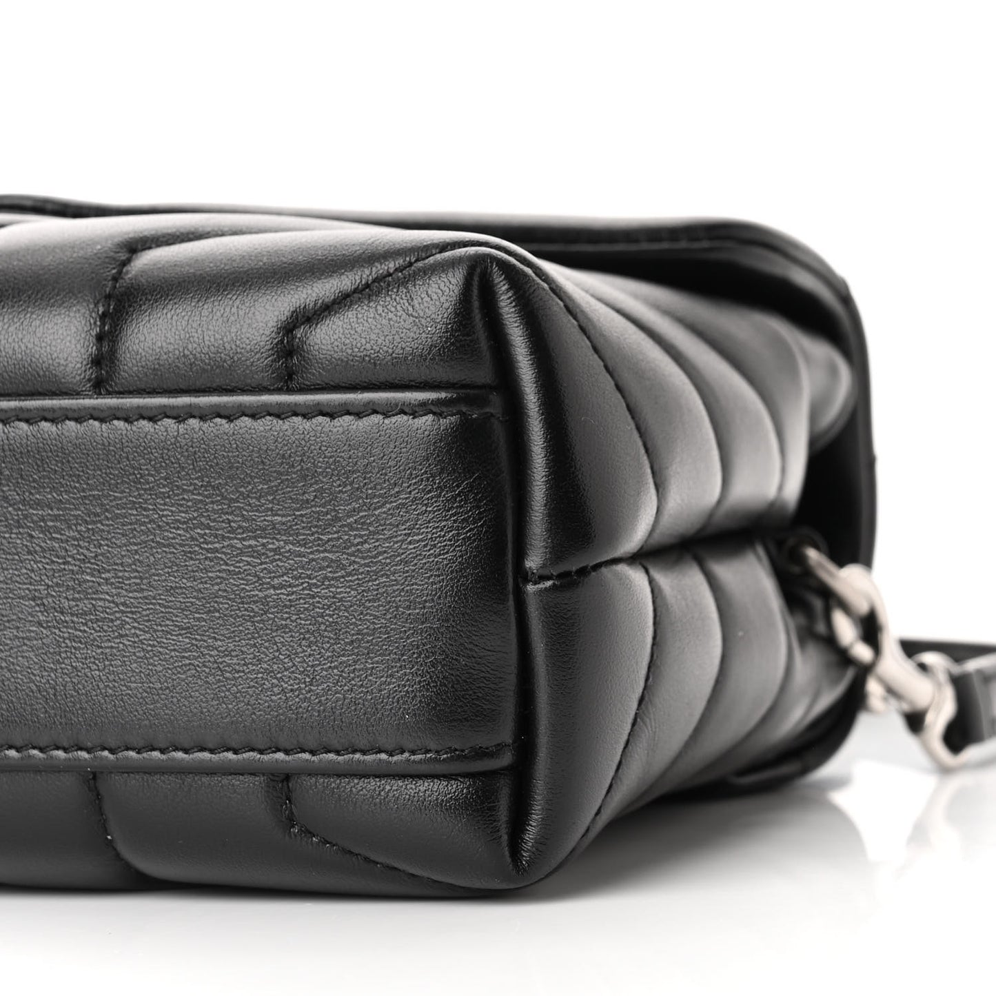 Calfskin Y Quilted Monogram Toy Loulou Crossbody Bag Black