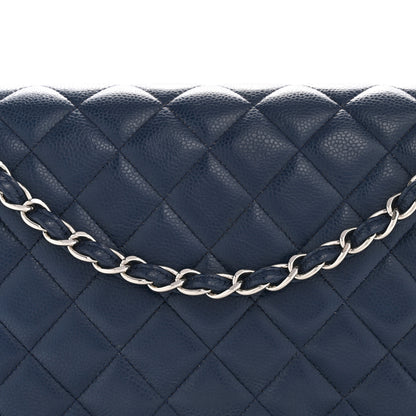 Chanel Caviar Quilted Maxi Double Flap Navy Blue 8 of 14