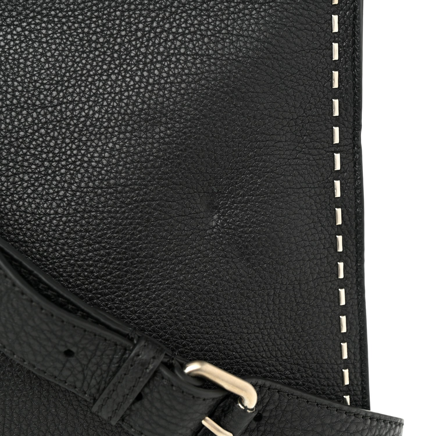 Fendi Cuoio Romano Selleria Studded Large Peekaboo Iconic Fit Satchel Black 12 of 13