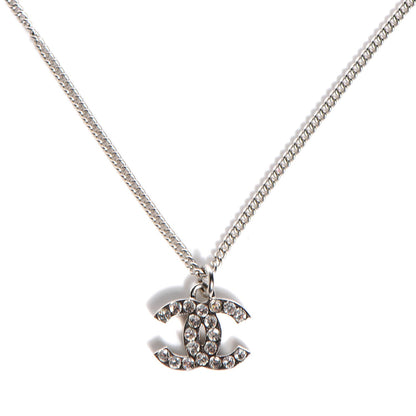 Chanel Crystal CC Timeless Necklace Silver 1 of 5