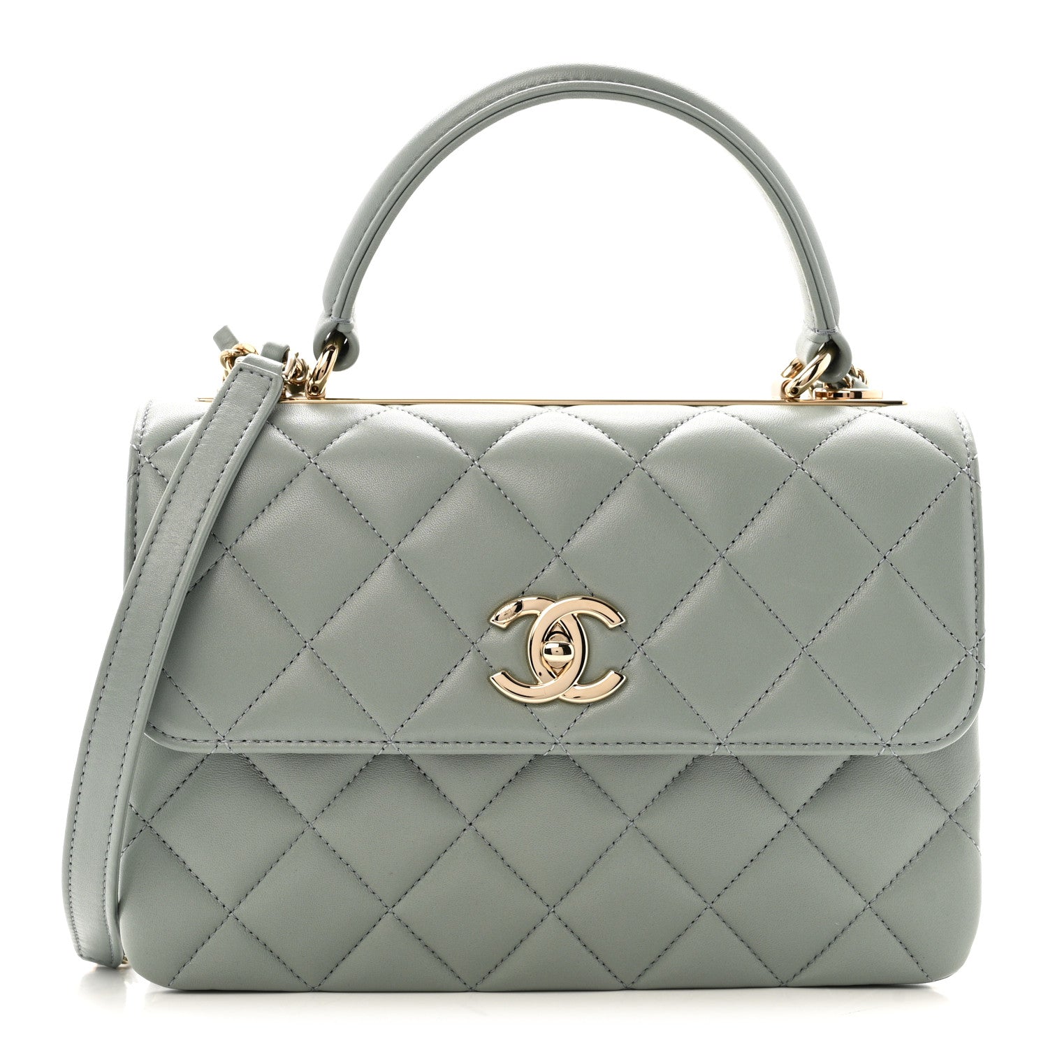 Chanel Lambskin Quilted Small Trendy CC Flap Dual Handle Bag Grey 1 of 12