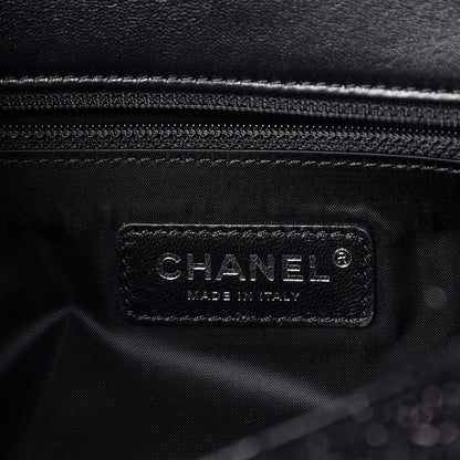 Chanel Lurex Knit Medium Pluto Glitter Flap Black 6 of 8