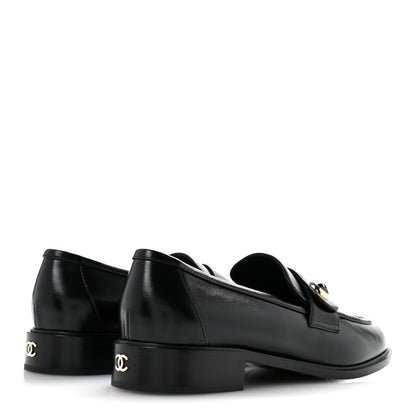 Chanel Shiny Calfskin CC Mocassin Loafers 39 Black 5 of 11
