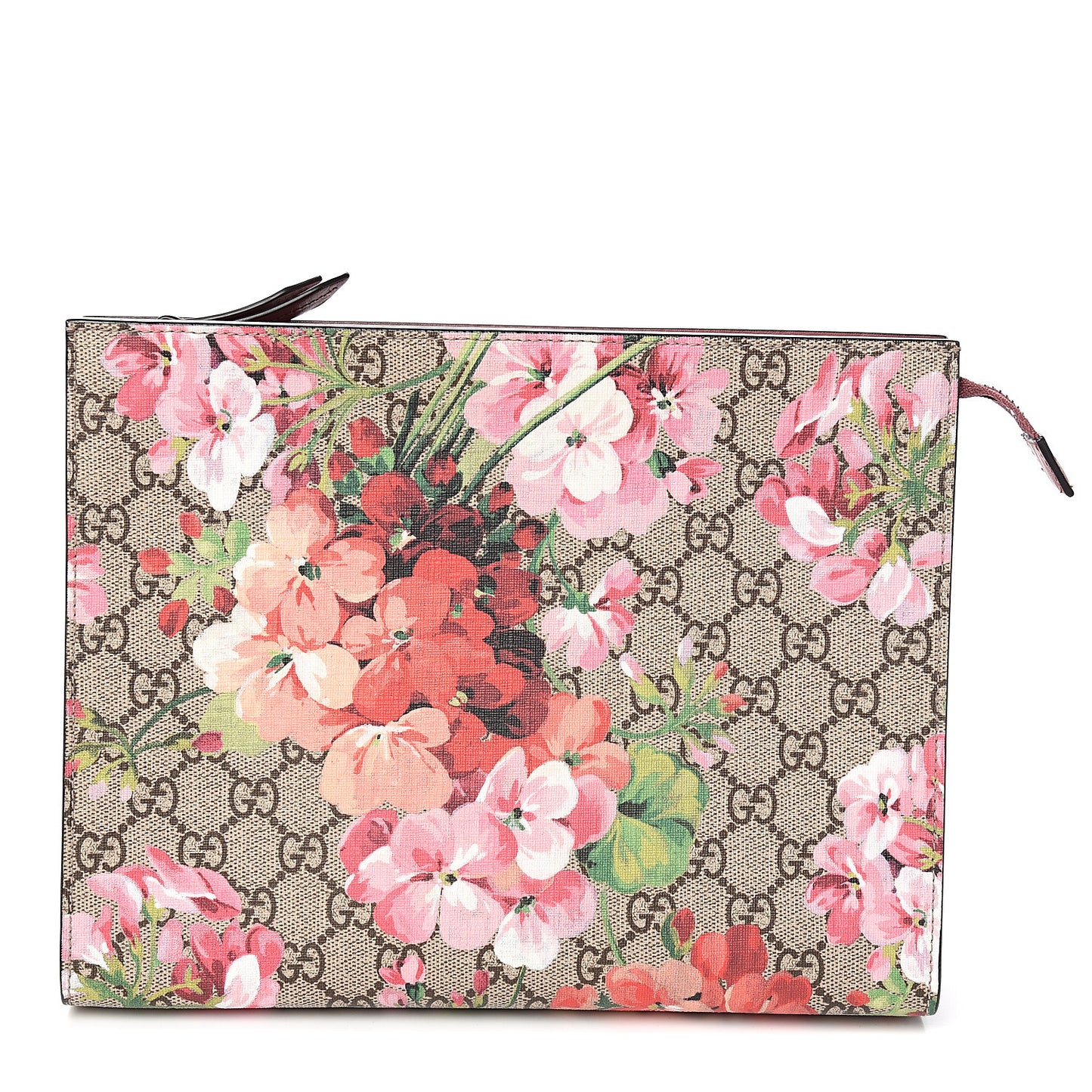 GG Supreme Monogram Blooms Large Cosmetic Case Beige Multicolor Dry Rose