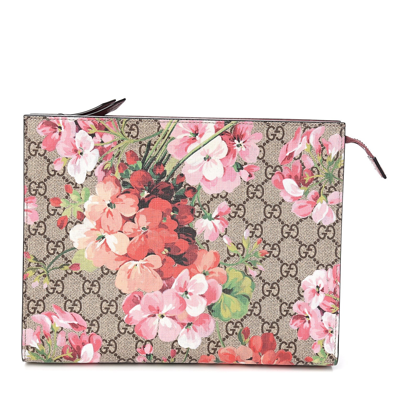Gucci GG Supreme Monogram Blooms Large Cosmetic Case Beige Multicolor Dry Rose 1 of 7