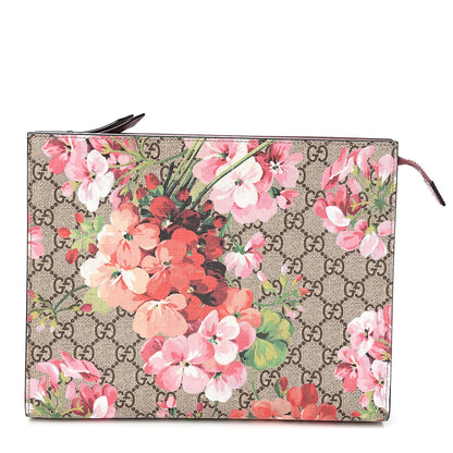 Gucci GG Supreme Monogram Blooms Large Cosmetic Case Beige Multicolor Dry Rose 1 of 7