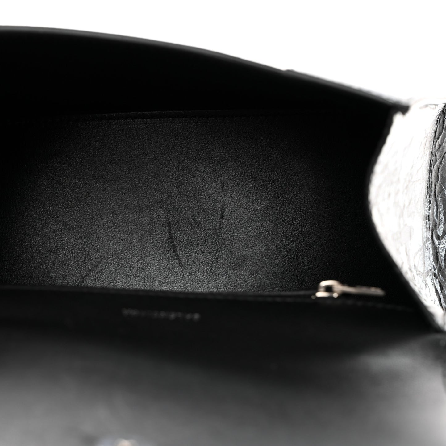 Agneau Graffiti Logo Small Hourglass Top Handle Bag Black