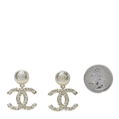 Chanel Crystal CC Drop Logo Earrings Gold 2 of 5