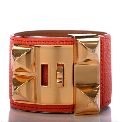 Hermes Epsom Collier de Chien CDC Bracelet S Orange Poppy 3 of 6
