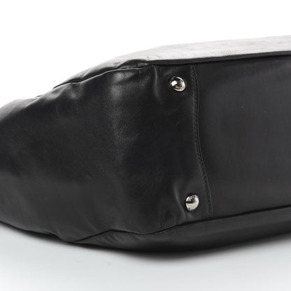 Prada Soft Calfskin Pleated Hobo Black 11 of 14