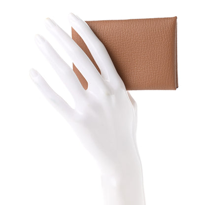 Hermes Chevre Mysore Verso Calvi Card Case Quebracho Mauve Sylvestre 2 of 8