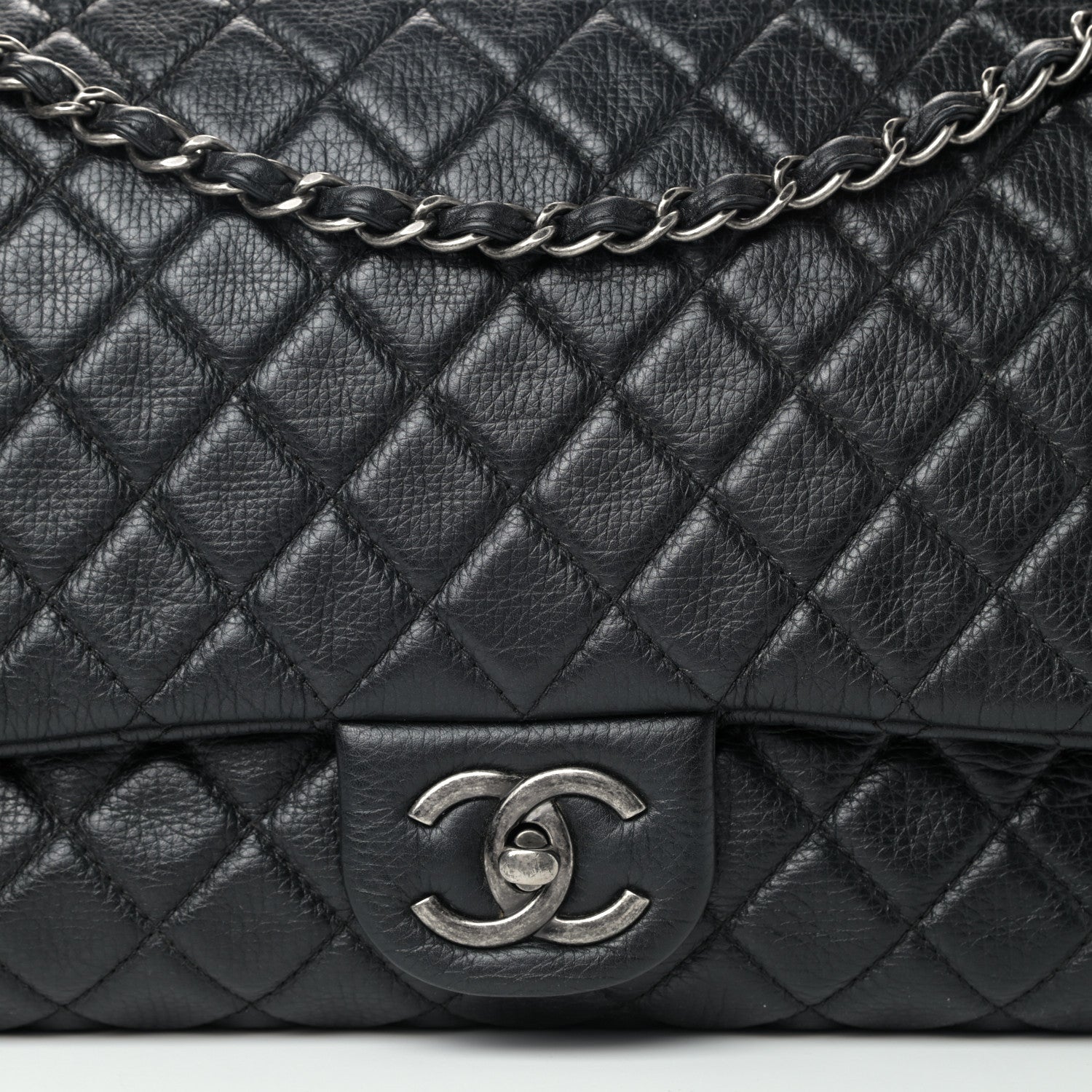 Chanel Calfskin Quilted XXL Travel Flap Bag Black 9 of 9