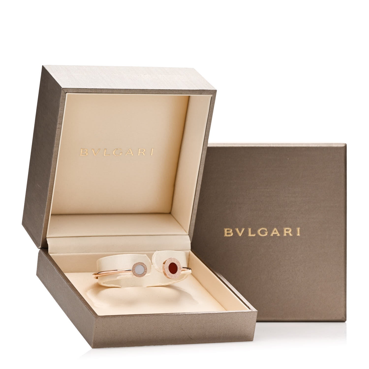 Bulgari 18K Rose Gold Mother of Pearl Carnelian BVLGARI BVLGARI Flip Cuff Bracelet M 5 of 5