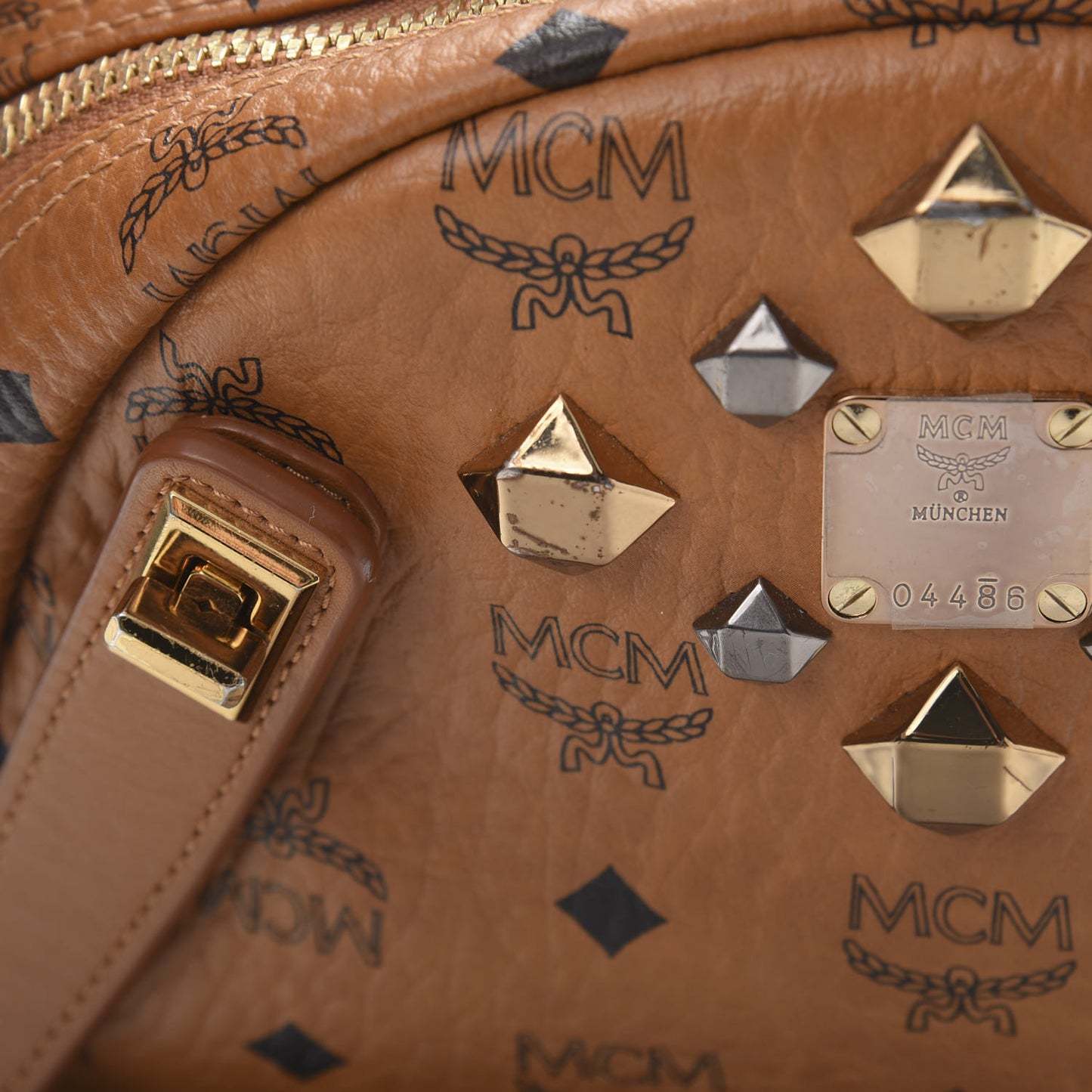 Visetos Studded Small Dual Stark Backpack Cognac