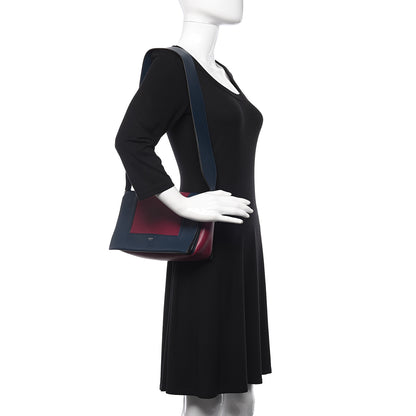 Celine Shiny Smooth Calfskin Medium Frame Shoulder Bag Steel Blue Plum 2 of 13