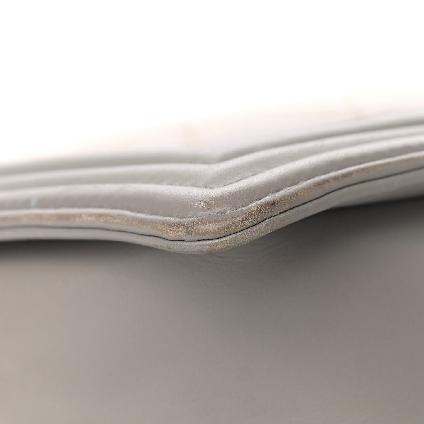 Calfskin Ombre Quilted Large Boy Flap Grey Beige
