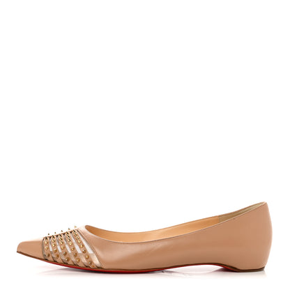 Christian Louboutin Kid Bareta Flats 40.5 Nude Light Gold 1 of 8