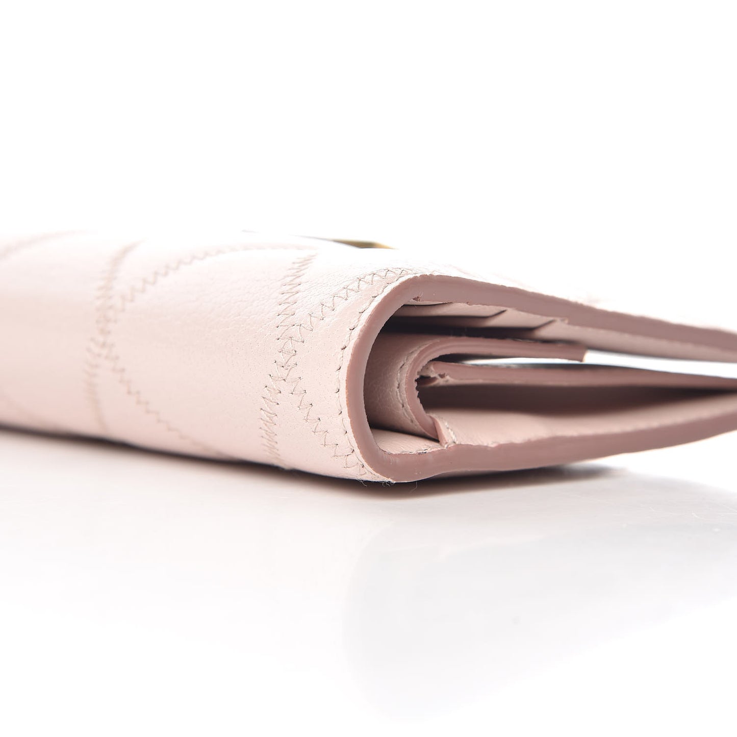 Goatskin Quilted GV3 Long Wallet Pink