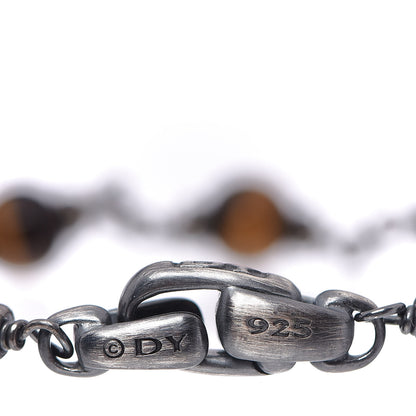 David Yurman Sterling Silver Tiger's Eye Mens Spiritual Beads Rosary Bracelet M 4 of 4