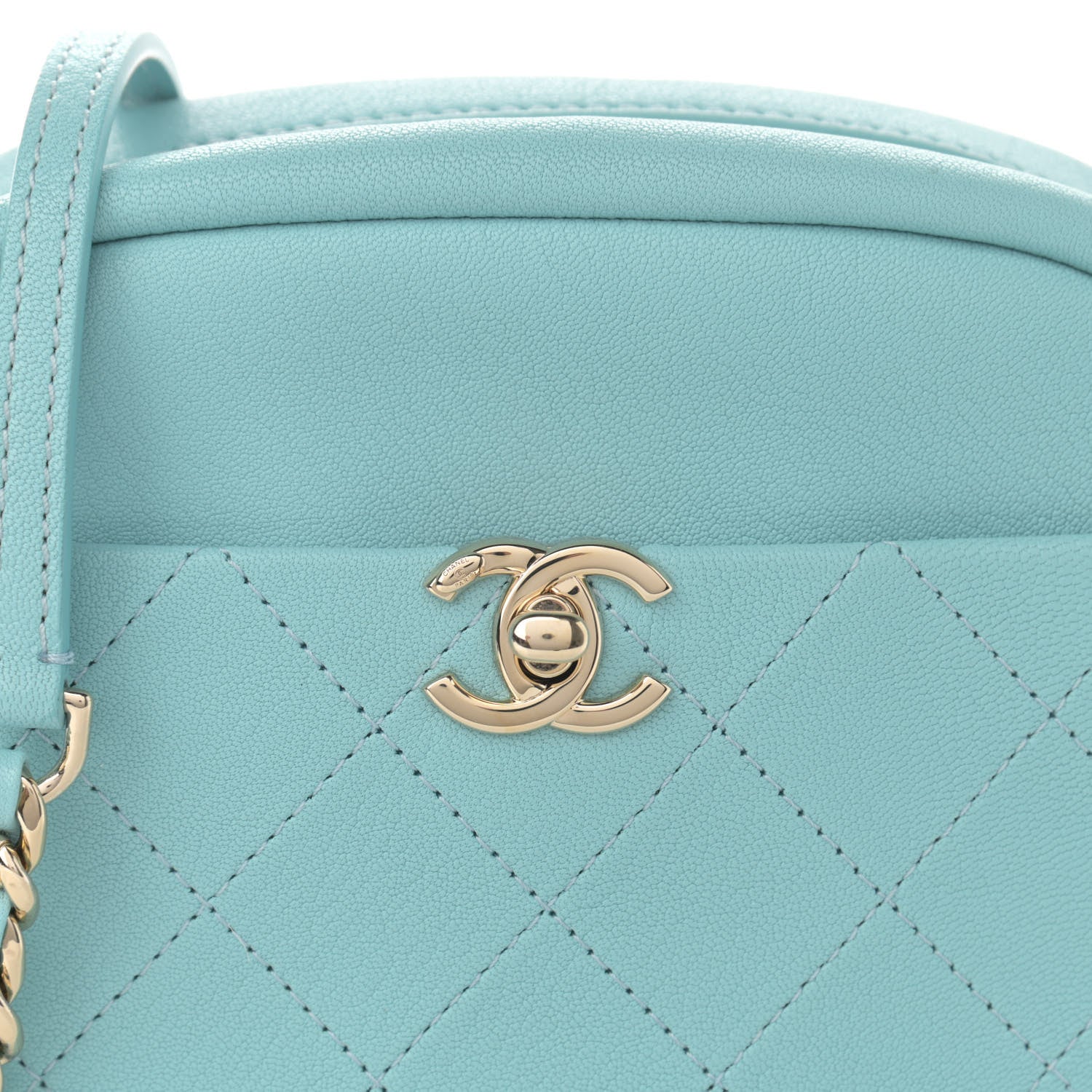 Chanel Goatskin Quilted Small Casual Trip Camera Case Light Blue 8 of 14