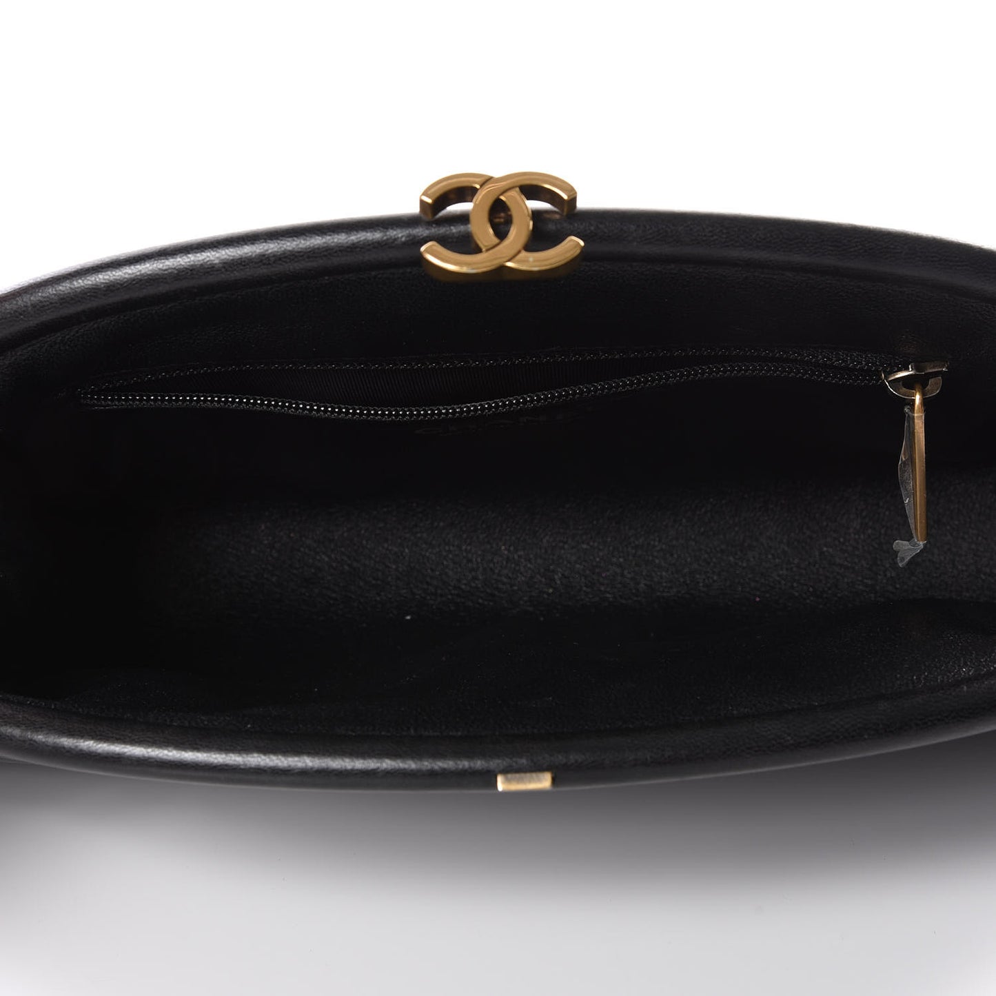 Lambskin Chevron Quilted Timeless Clutch Black