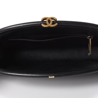 Chanel Lambskin Chevron Quilted Timeless Clutch Black 4 of 10