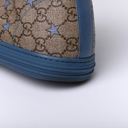Gucci GG Monogram Supreme Stars High Top Sneakers 11 Beige Blue 8 of 14