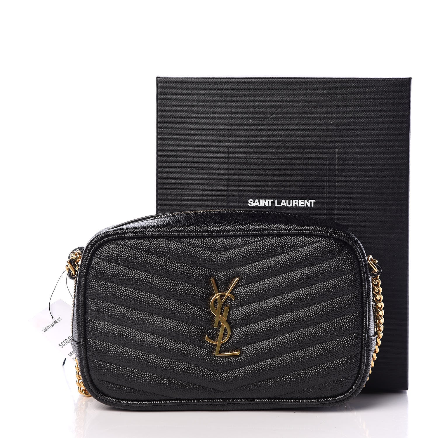 Saint Laurent Grain De Poudre Matelasse Monogram Mini Lou Camera Bag Black 12 of 12