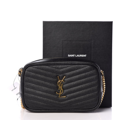 Saint Laurent Grain De Poudre Matelasse Monogram Mini Lou Camera Bag Black 12 of 12