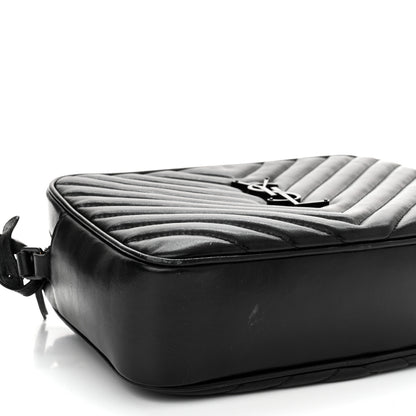 Saint Laurent Calfskin Matelasse Monogram Monochrome Lou Camera Bag Black 9 of 13
