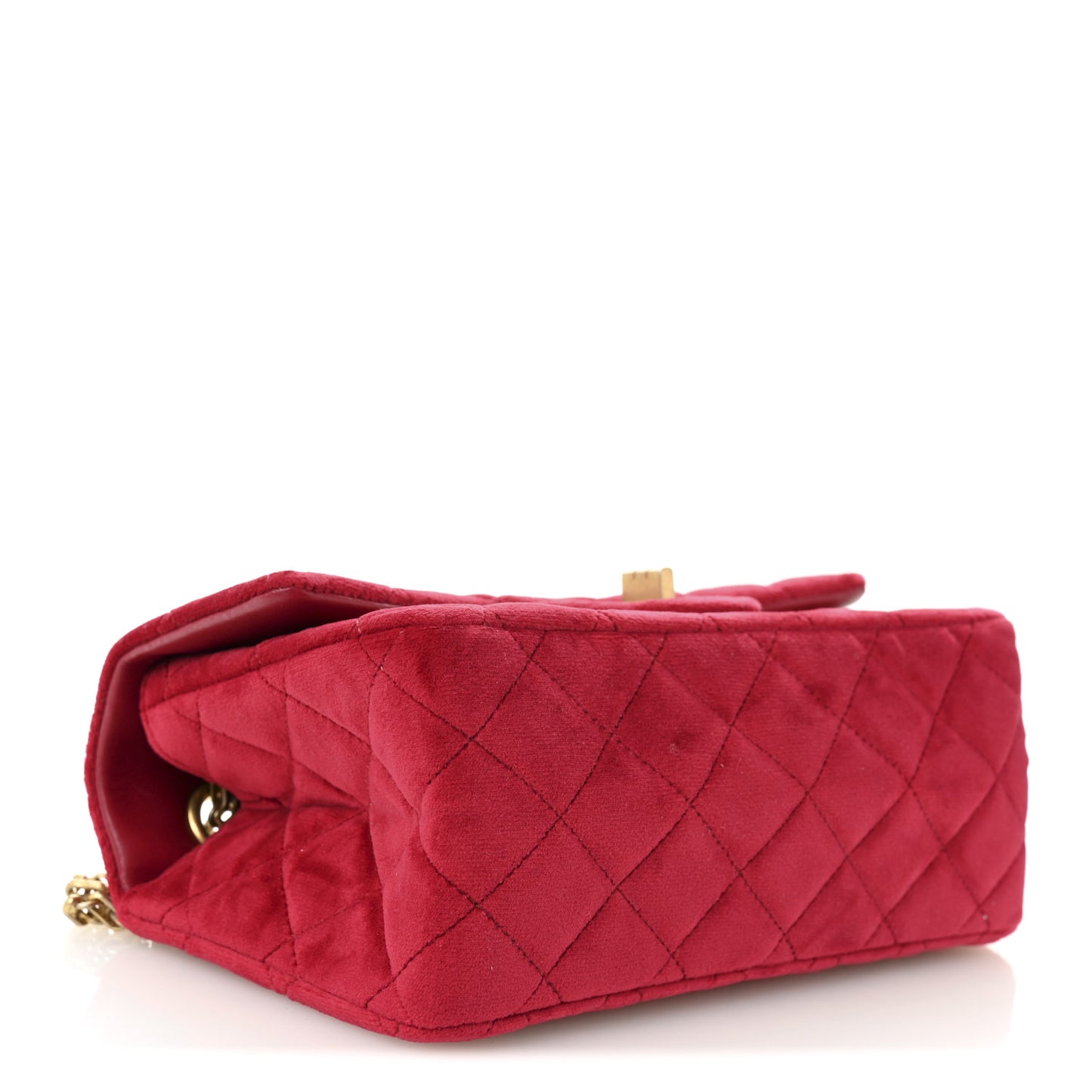 Velvet Quilted Mini 2.55 Reissue Flap Red