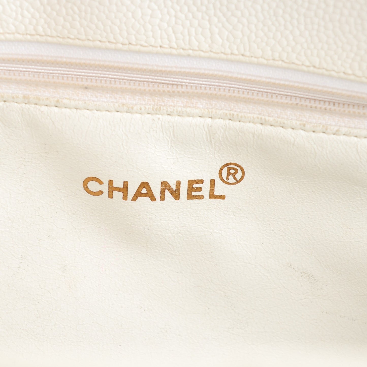 Caviar Quilted CC Tote White