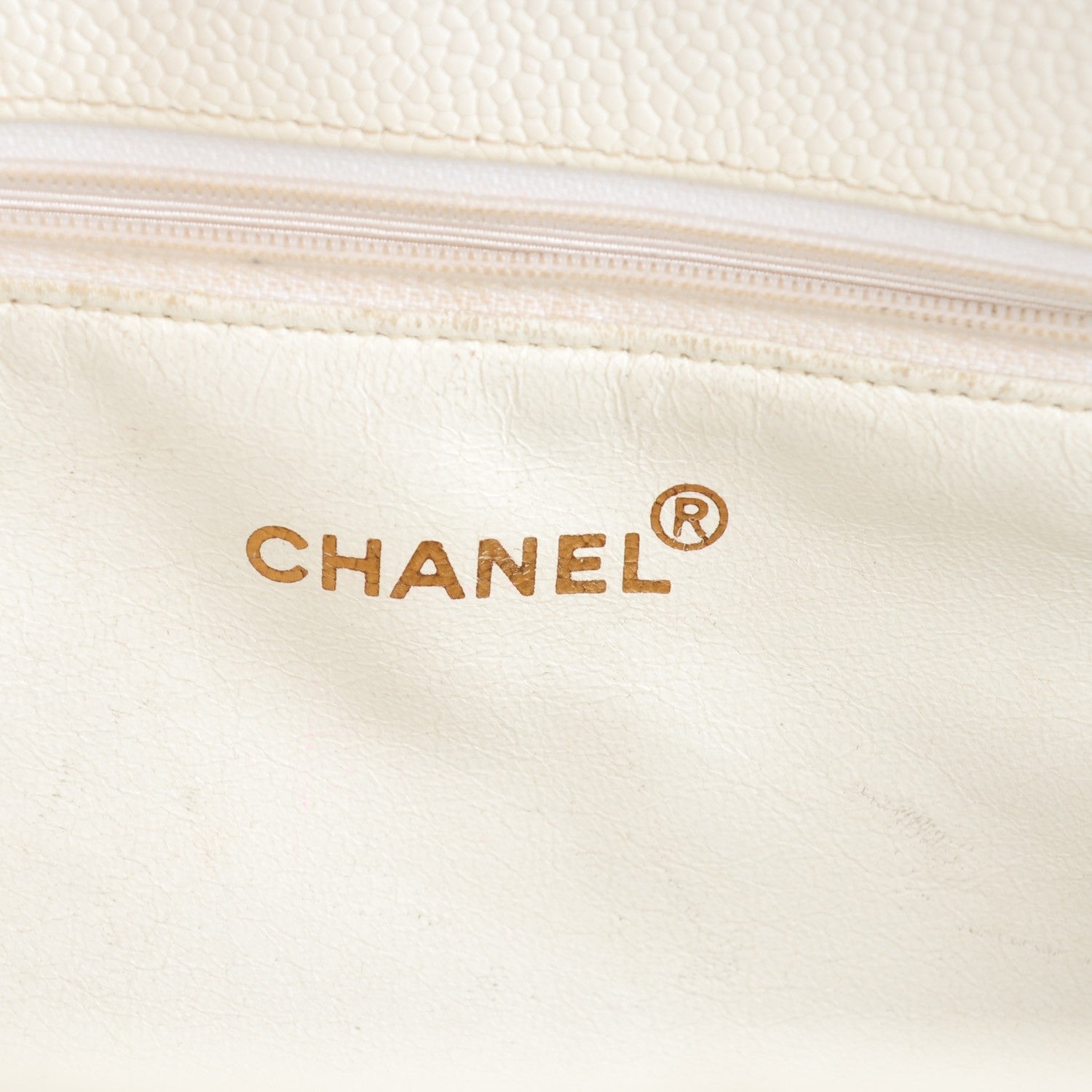 Chanel Caviar Quilted CC Tote White 9 of 11