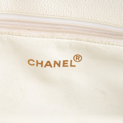 Chanel Caviar Quilted CC Tote White 9 of 11