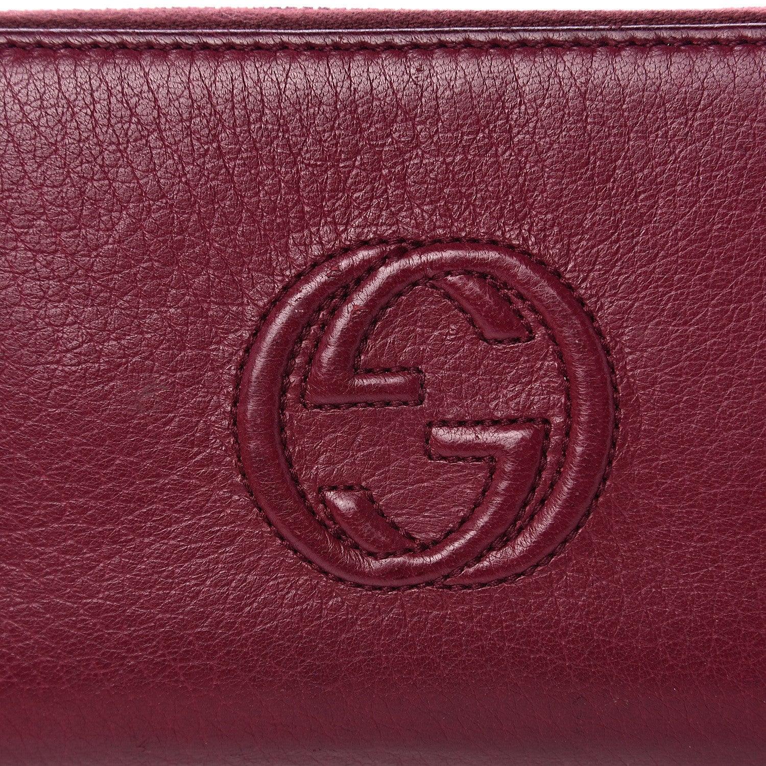 Gucci Pebbled Calfskin Soho Zip Around Wallet Cherry Gloss 7 of 15