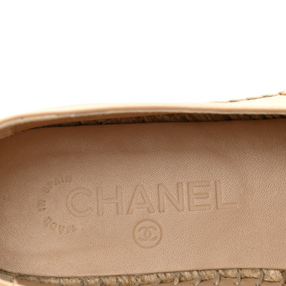 Chanel Lambskin CC Espadrilles 38 Beige Black 8 of 10