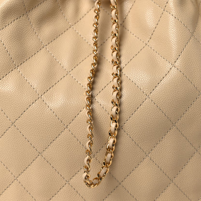 Chanel Caviar Quilted Medium Chanel 25 Handbag Beige 9 of 14