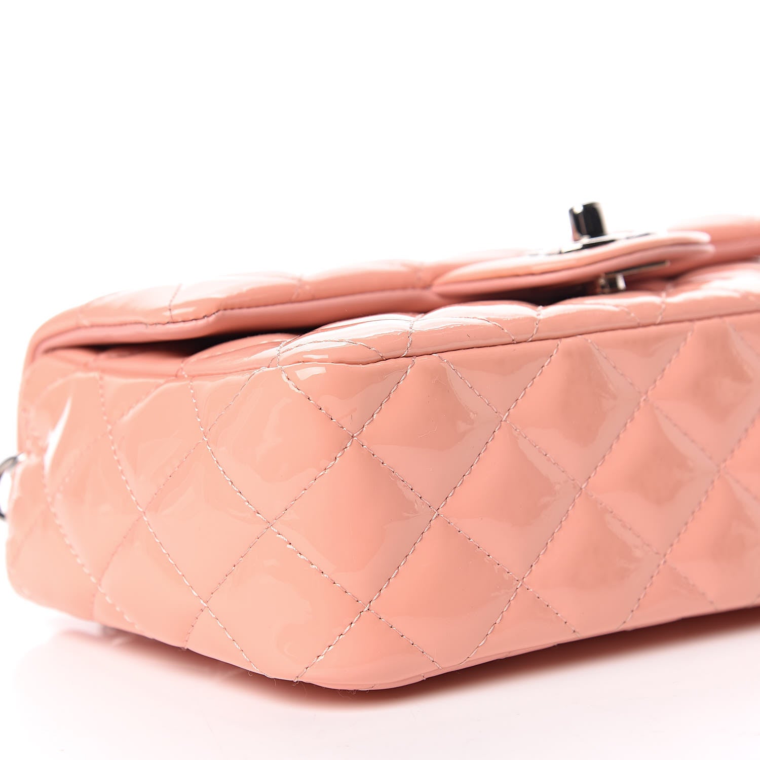 Chanel Patent Calfskin Quilted Mini Rectangular Flap Light Pink 8 of 15